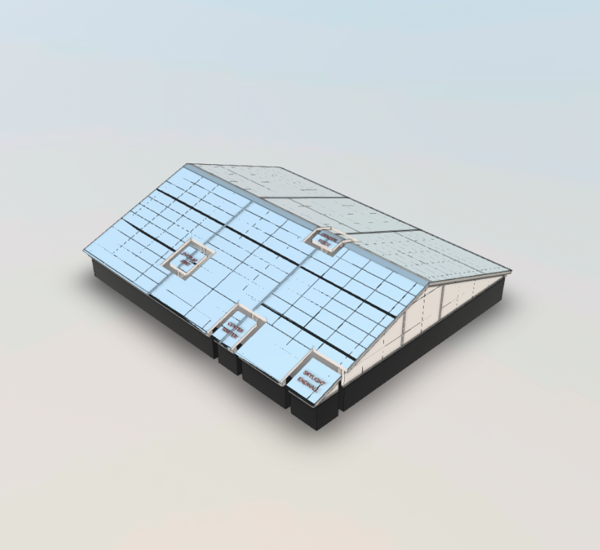 center ridge skylight full drawing