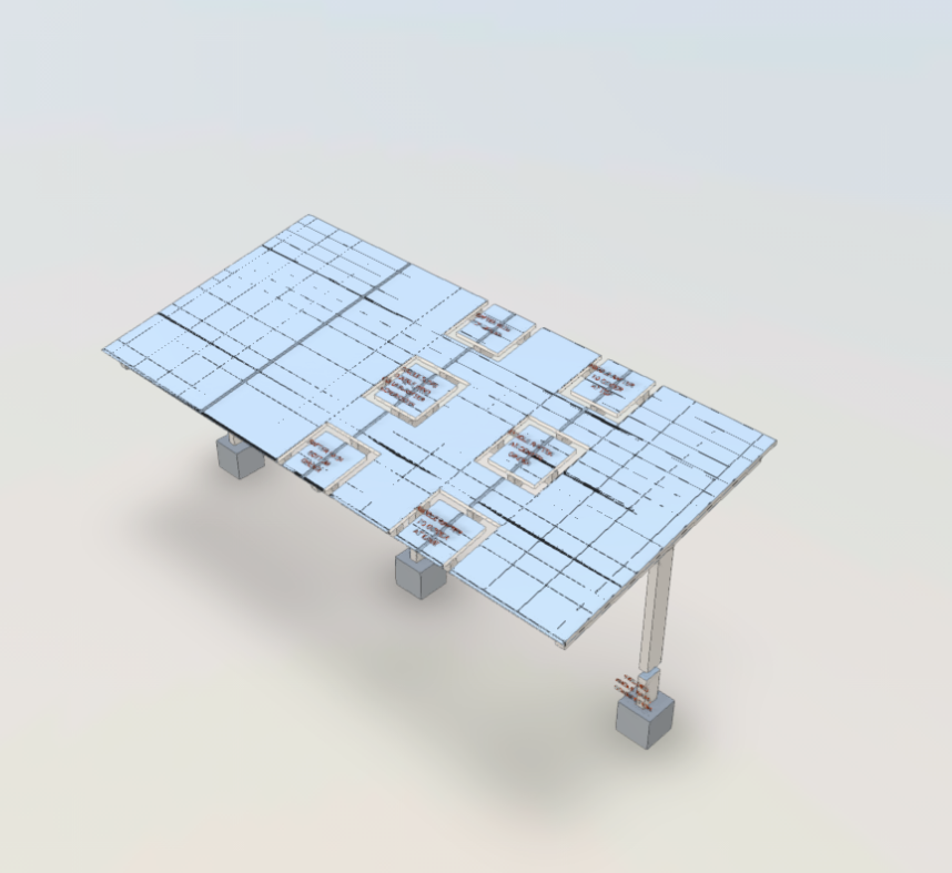 double wing single slope canopy full drawing