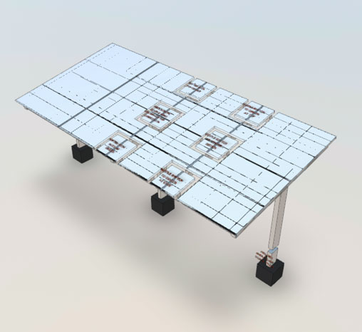 Single Slope Double-Wing Canopy With Wide Column Spacing