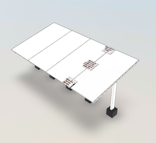 Single slope double wing canopy